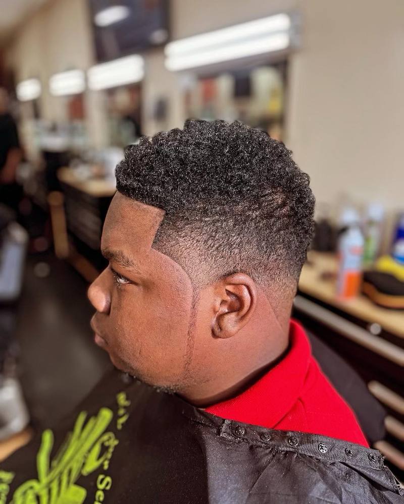 Sharp lineup with fade at Greene's Barber Service